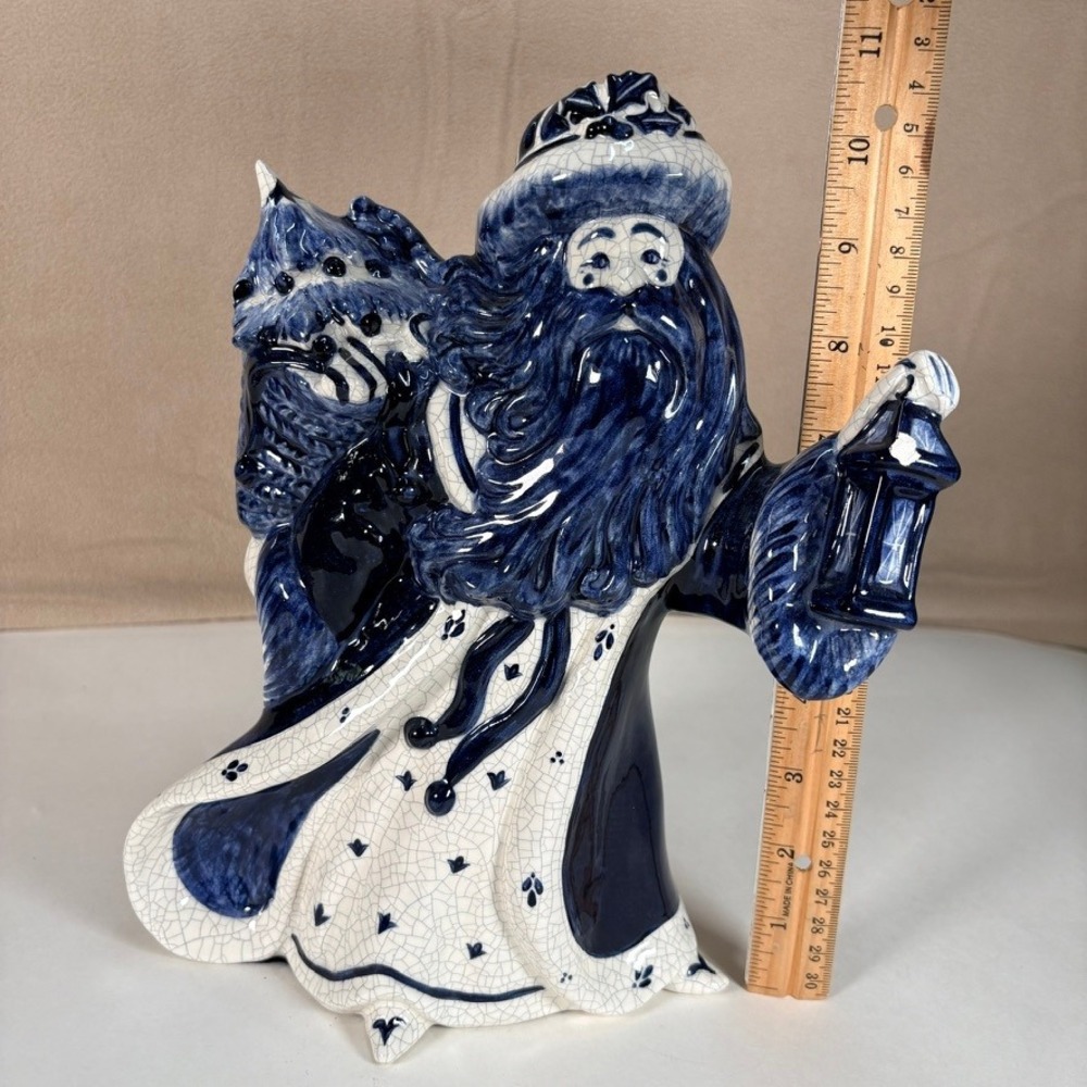 The Potting Shed Dedham Style Santa Figure 10.5" Crackle Glaze Limited Ed 1995 - Picture 4 of 11